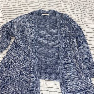 Blue and white cardigan